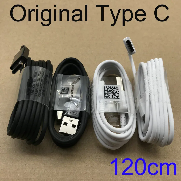 

10Pcs/lot 100% Genuine Original S8 USB Black/White Type-C 1.2M fast Charing Data Sync Cable For Samsung S8 Note 7 8