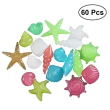 WINOMO 60 шт Цветная Галька ракушка светящиеся камни в темноте для аквариума аквариум(смешанный цвет