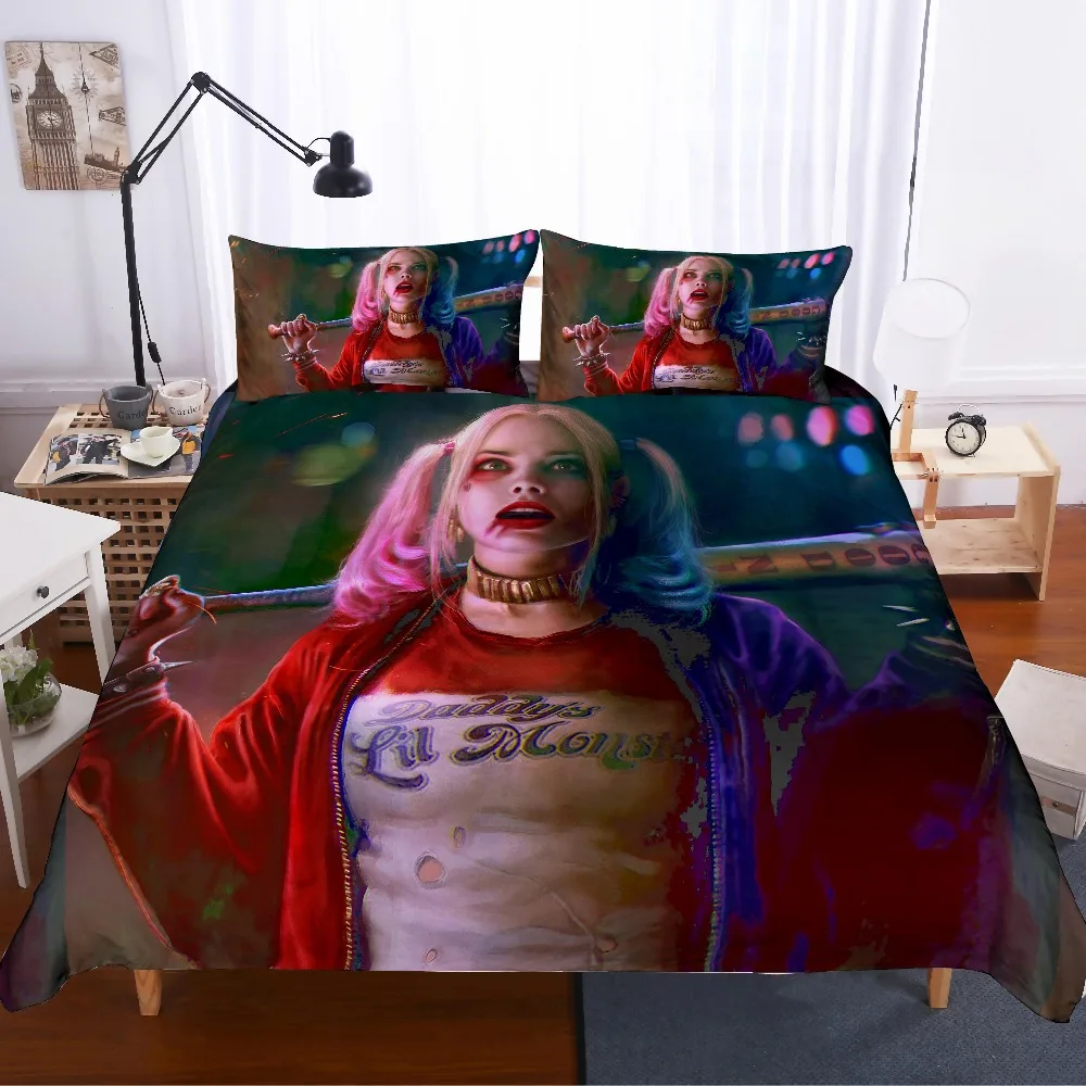 Us 51 0 Suicide Squad Cartoon Harley Quinn 3d Bedding Set The Joker Comforter Bedding Sets Bedclothes Bed Linen Harley Quinn The Batman In Bedding