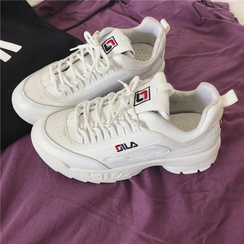 

New 2019 Spring Fashion Women Casual Shoes Leather Platform Shoes Women Sneakers Ladies White Trainers Chaussure Femme