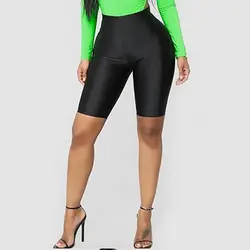 Женские флуоресцентные байкерские шорты с высокой талией Для Бега Спортзала фитнеса эластичные спортивные шорты для тренировок