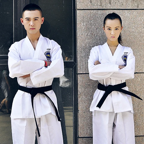 

White Professional ITF Taekwondo Dobok Comfortable Adult Kids Taekwondo Uniform Exquisite Embroidery Tae kwon do clothes suit