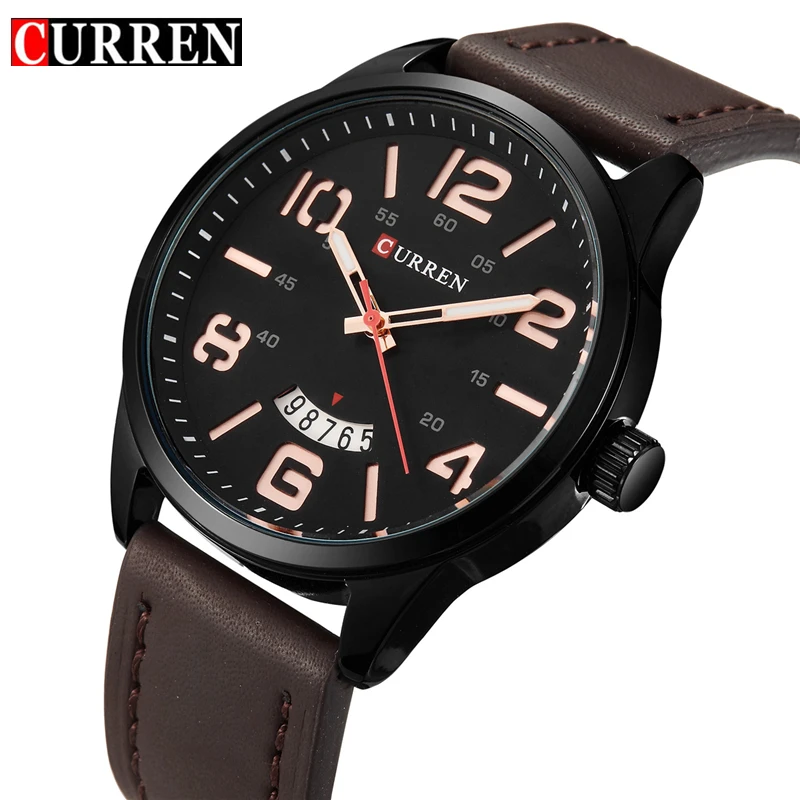 CURREN Fashion Casual Wrist Watch Men Luxury Brand Leather Strap Watches Men Quartz Army Military Wrist