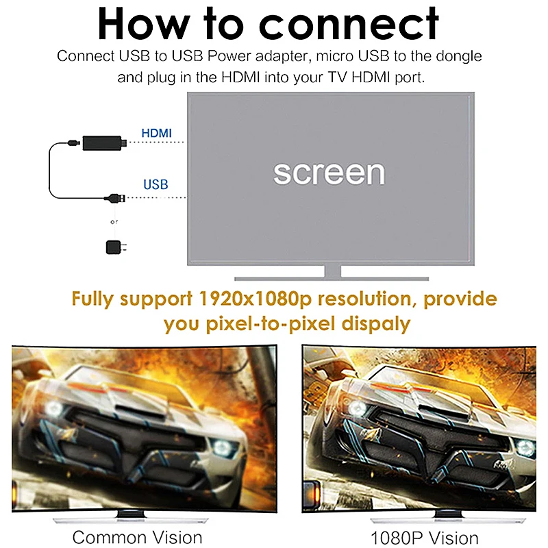 Q1 1080P wifi HDMI дисплей ключ приемник ТВ для Airplay Miracast AV адаптер