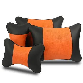 

LumiParty Fashion Simple Car Pillow Set Breathable Comfortable 2 Pcs Headrest + 2 Pcs Waist Pillow universal car neck pillow