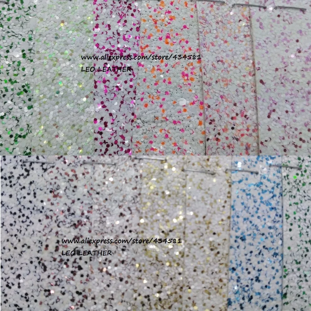 Chunky Glitter Leather Synthetic Leather Faux Leather Fabric Glitter