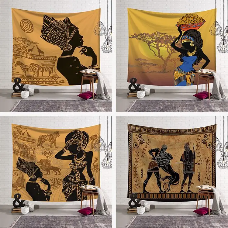 Nordic Ins Fashion African Women Printed Home Kitchen Tablecloth Witchcraft Decor Hippie Mandala Bo