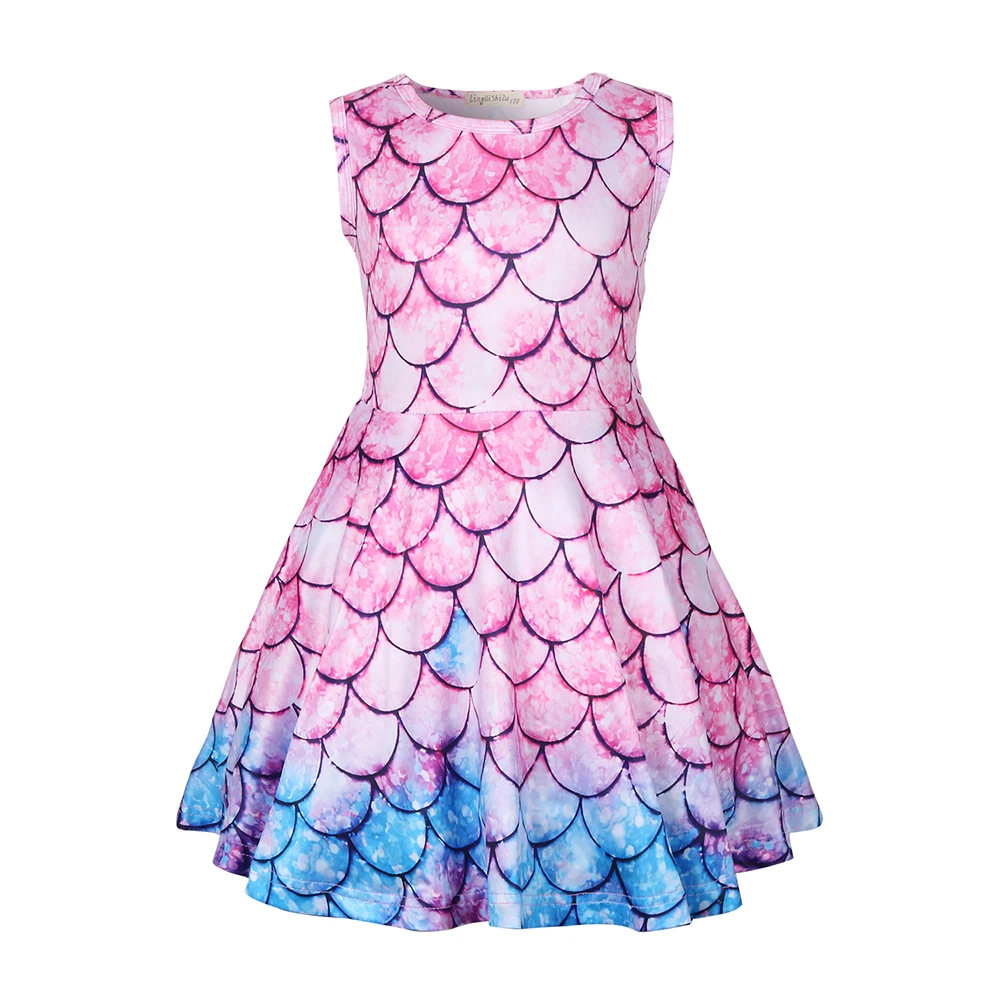 

Baby Girls Clothes Colorful Dress Birthday Dress For Children Kids Party Princess Costume Beauty Print for Kids Girls 1223