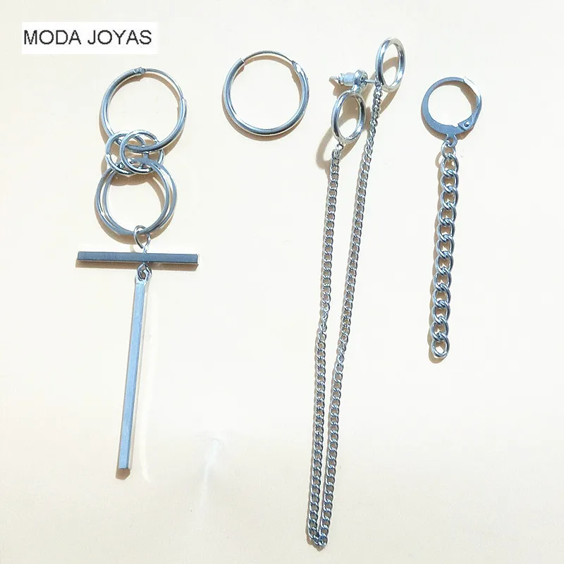 4 шт./компл. серебряное ожерелье с Цзиминь серьги гвоздики с замком молнией в Корейском стиле длинные висячие кулон падение Для женщин Для мужчин друзей подарки украшения Brinco