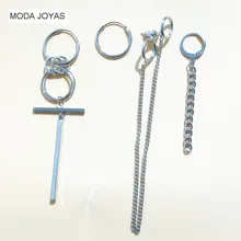 4 шт./компл. серебряное ожерелье с Цзиминь серьги гвоздики с замком молнией в Корейском стиле длинные висячие кулон падение Для женщин Для мужчин друзей подарки украшения Brinco