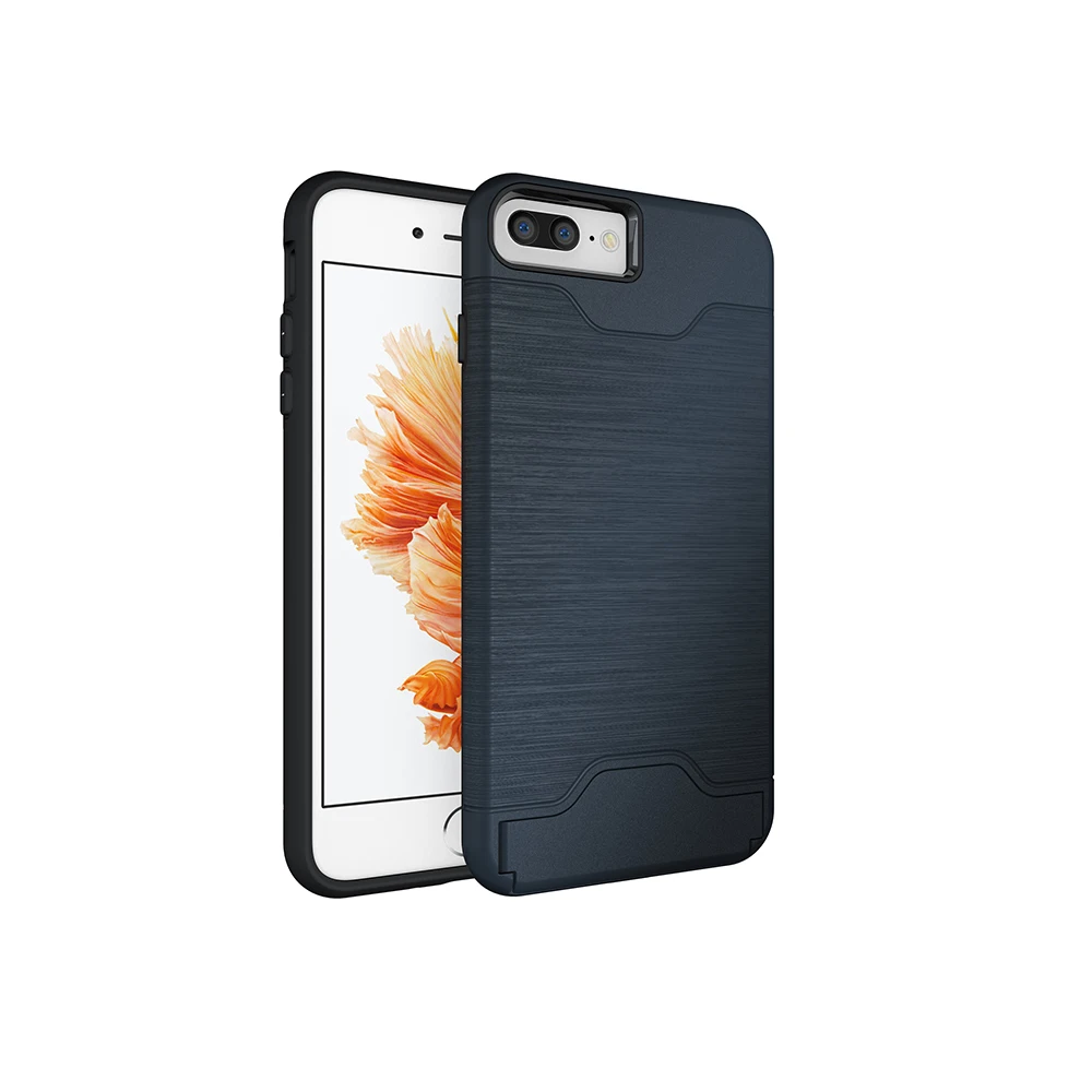 Hard card Case For iphone 7Plus 8 X  Brushed Armor Silicone Rubber Hard Phone Case For Samsung Galaxy S8plus S9 Cover Back Capa (3)