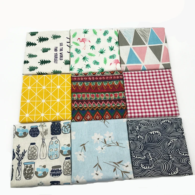 

Ethnic Style Cotton Linen Retro Bohemia fabric DIY Handmade Textile Sewing Patchwork For Bags Clothes Sofa Table cloth HG01