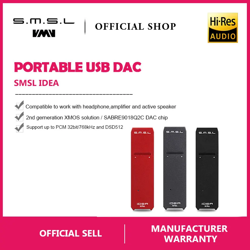 SMSL идея HiFi портативный USB DSD512 32bit/768 кГц ЦАП с мм 3 5 Jack выход усилители для наушников