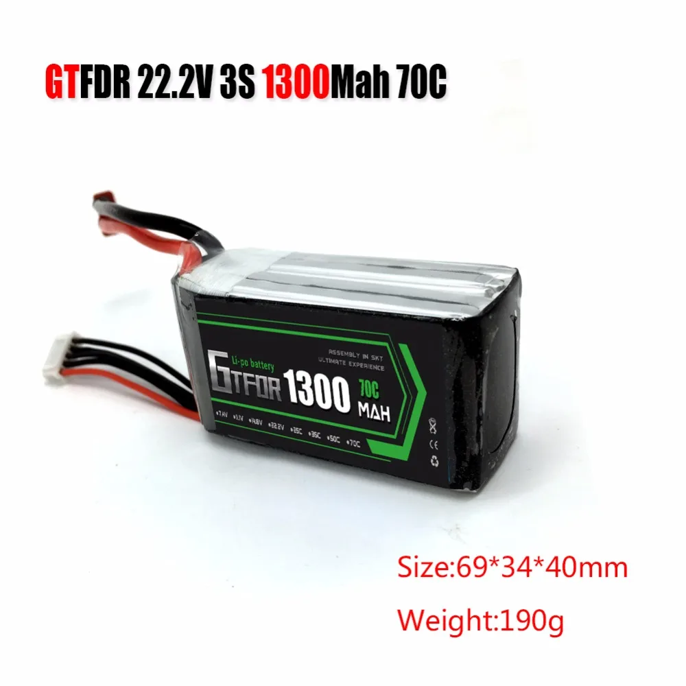 

GTFDR 6S RC Lipo Battery 22.2V 1300mah 70C Burst140C RC Bateria For Align Trex 450 450L Helicopters RC Models Quadcopter UAV FPV