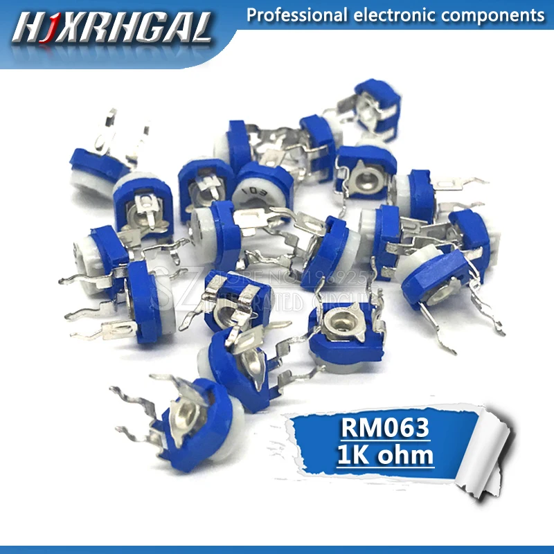

20pcs RM065 RM-065 1k ohm 102 Trimmer Potentiometer variable resistor Blue and white potentiometer
