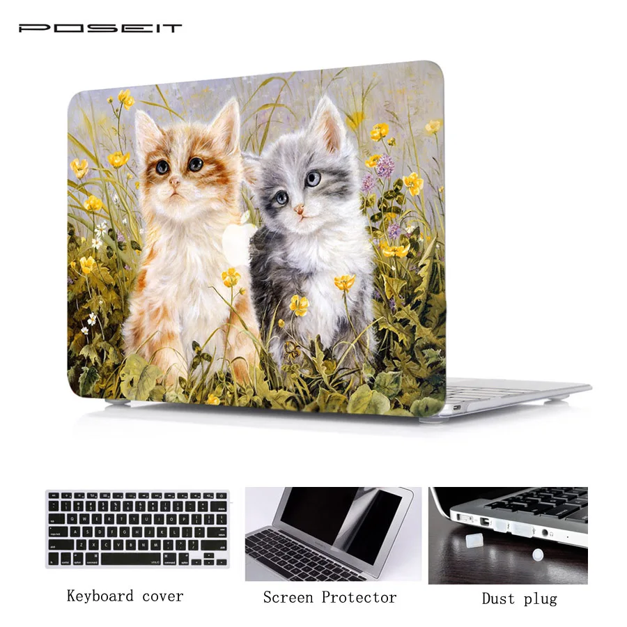 POSEIT масло печати Жесткий чехол для Macbook Air 11 12 13 Pro13 15 с Retina ноутбук матовая
