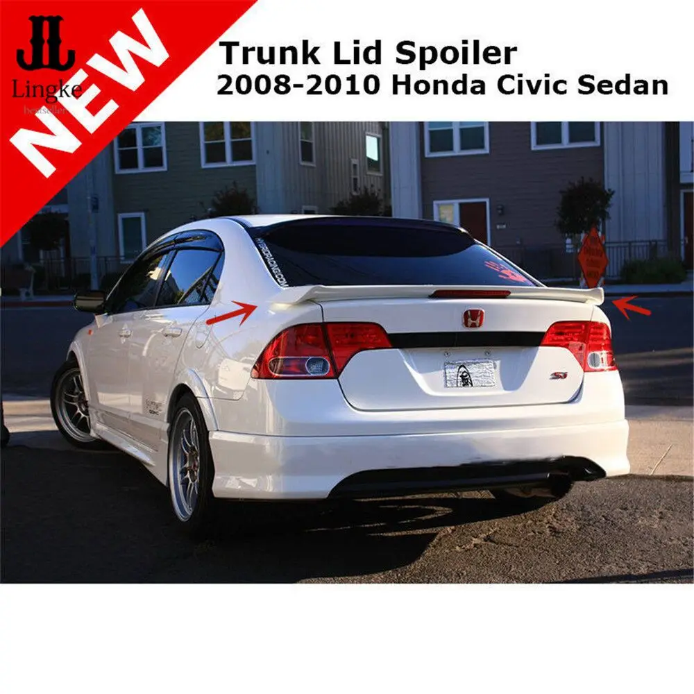 

08-11 For Honda Civic 4D 4D 4D SI Style Rear Trunk Tail Wing Spoiler Primer