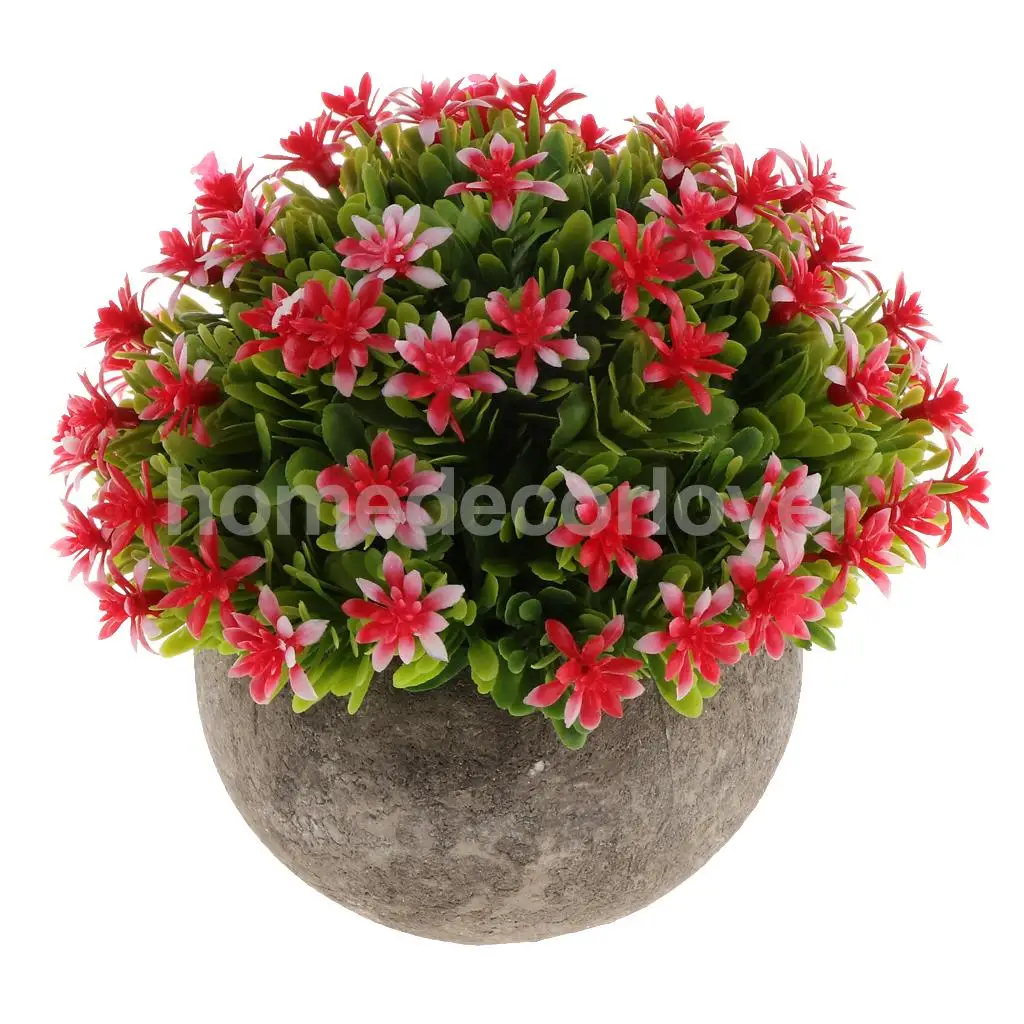 Hot Sales Artificial Shrubs Faux Plastic Fake Gypsophila Potted Flowers Indoor Outside Home Garden Office Wedding Home Decor