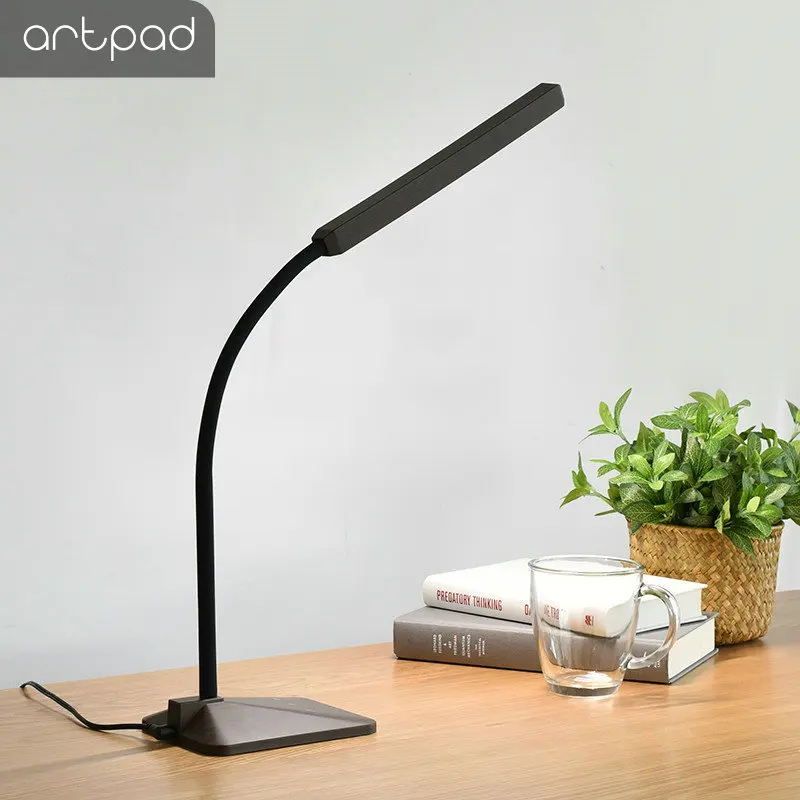 

Artpad 8W Touch Dimmer LED Reading Desk Lamp for Bed Study Office 360 Degree Flexible Gooseneck Desktop Light White Black