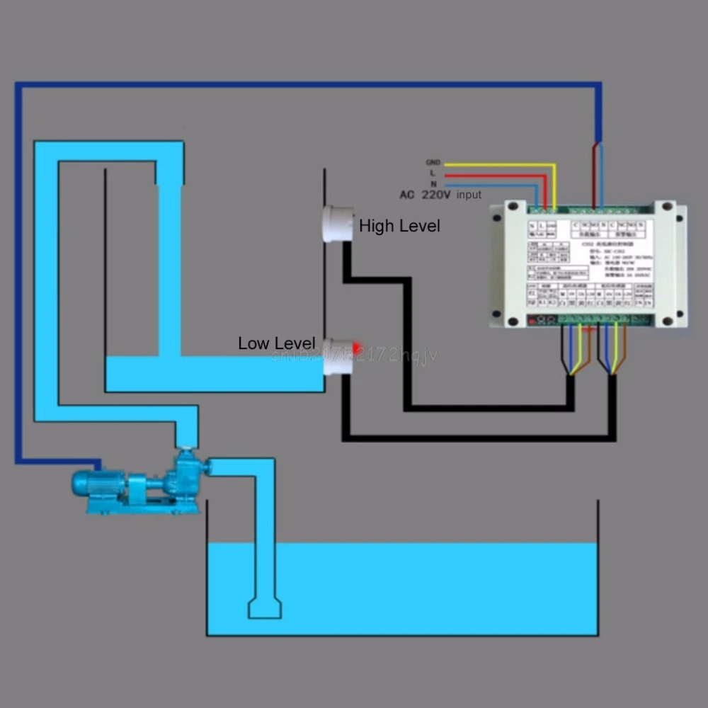 Интеллектуальный контроллер высокого и низкого уровня жидкости с 2 бесконтактными датчиками автоматический контроль уровня жидкости My02 19