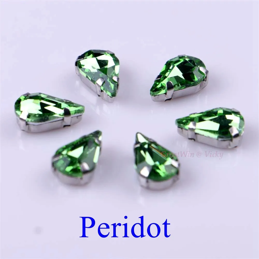 Elegant Teardrop Crystal Rhinestones with Claw Metal Base - 20 Piece Set