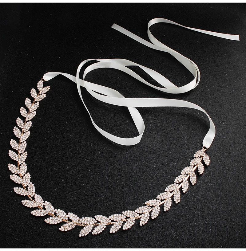 New Handmade Crystal Wedding Belt Shiny Rhinestone Stones Rose Gold Bridal Sashes Jewelry Formal Wedding Evening Dress Belt FB1