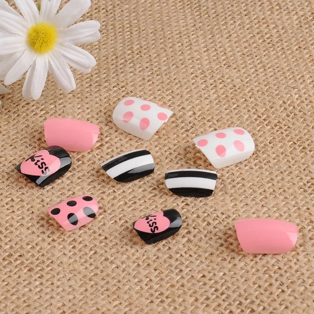 24 stcke niedlichen muster falsche ngel fingernagel tabletten diy nail art manikre werkzeuge patch decor - Gel Fingernagel Muster 24 stcke niedlichen muster falsche ngel fingernagel tabletten diy nail art manikre werkzeuge patch decor - Gel Fingernagel Muster