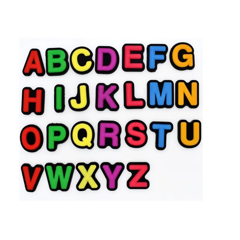 100pcs/lot Novelty Cute Small Flowers letters PVC Shoe Charms Fit Bracelets Jibz Croc,Shoe Accessories Ornamnts,Kids Party Gifts