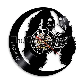 

1Piece Pet Dog LED Lighting Wall Clock Vinyl Record Funny Puppy Vinyl Wall Clock Personalized Dog Name Animals Custom Clock