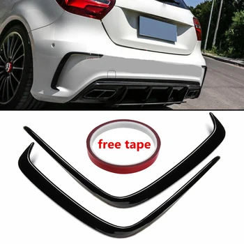 

1Pair W176 A200 Car Rear Bumper Splitter Lip Spoiler Diffuser Canard for Mercedes for Benz W176 A200 A250 A45 for AMG 2013-2016