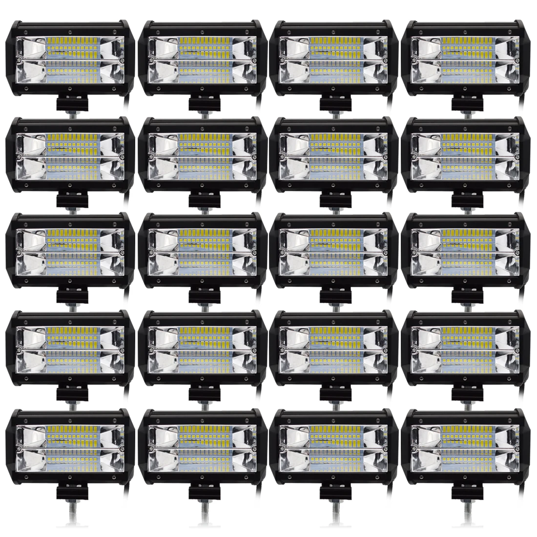 Safego 20pcs 5 Inch 72W LED Flood Work Light 24*3W Chips Offroad Car Fog Driving For Trunk Boat Tractor | Автомобили и мотоциклы
