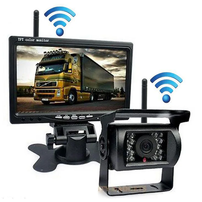 

Rear View Camera 7 Inch Truck LCD Display Camera HD Vehicle Reverse Parking Camera RV 2.4GHz Wireless Waterproof Reverse Camera