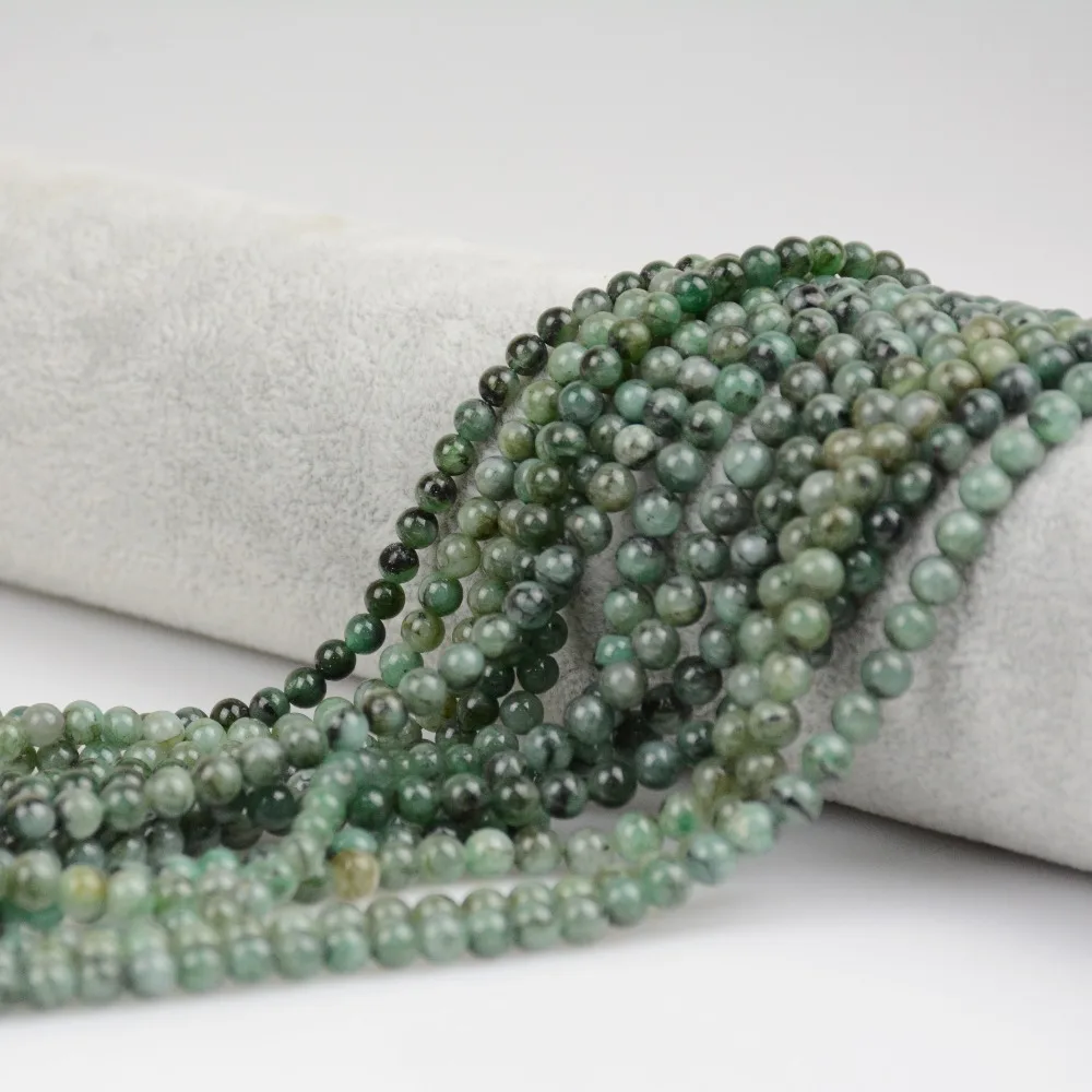 

Natural Simple Quality Emerald Loose Round Beads 4mm/5mm