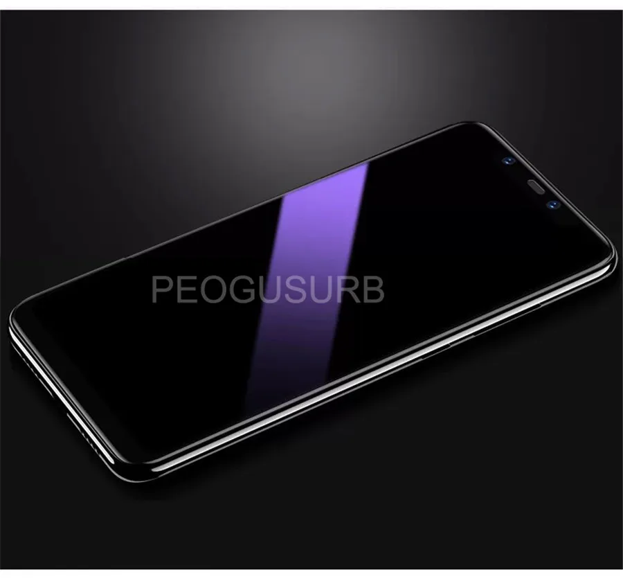 Закаленное стекло 9H с защитой от ультрафиолета, фиолетово-синий светильник, отпечаток пальца, для Xiaomi Redmi K20 Note 8 7 6 5 Pro 6A S2 Y2, защита экрана
