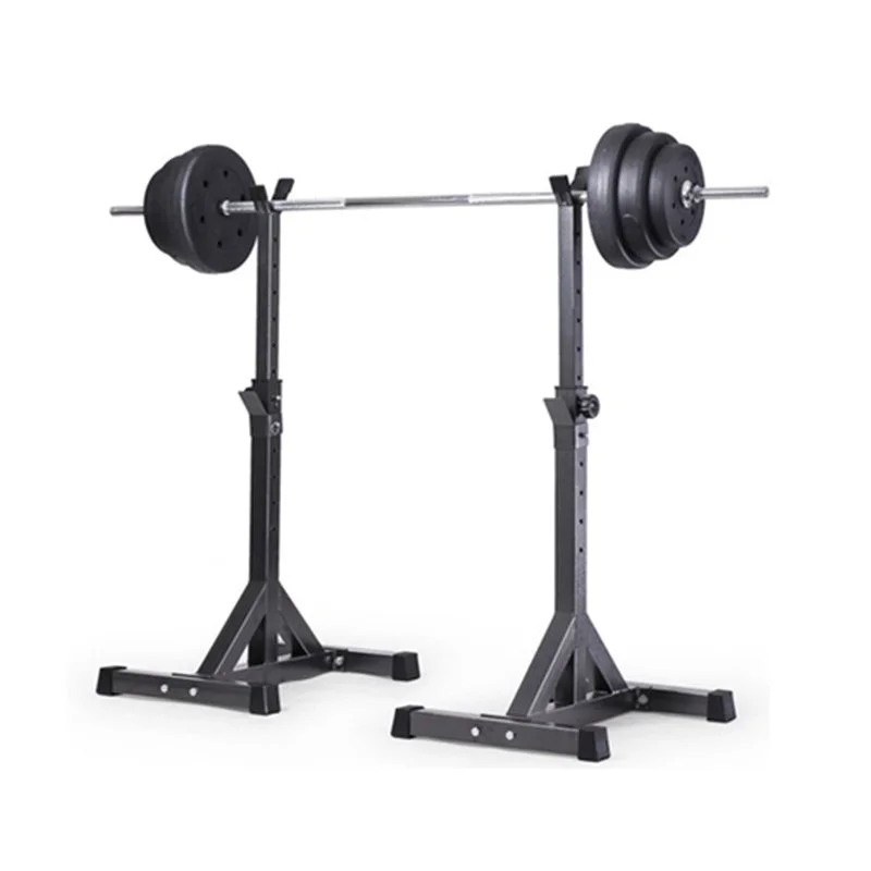 

New-2pcs Adjustable Rack Standard Solid Steel Squat Stands Barbell 10#