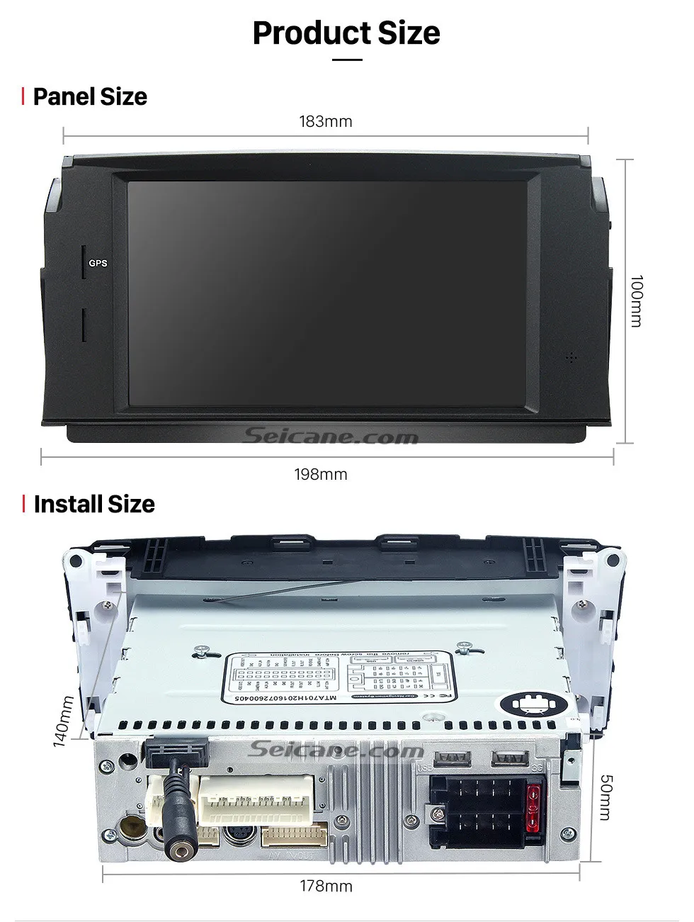 Seicane Android 8,0 Автомобильный мультимедийный плеер gps для 2007-2011 Mercedes-Benz C Class W204 C180 C200 C230 C30 поддержка зеркального соединения