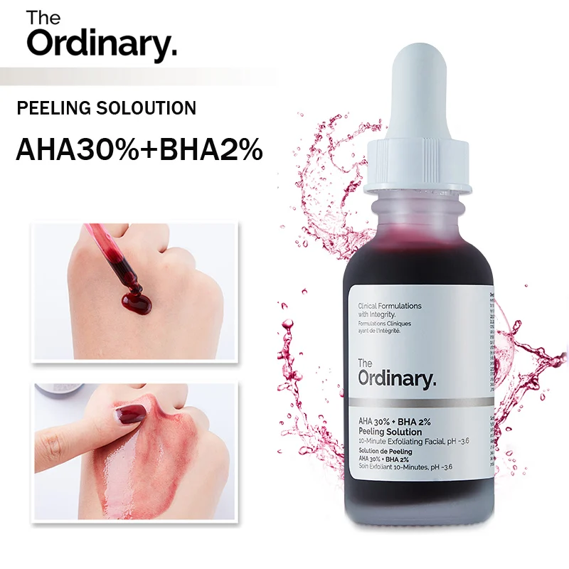30ml Ordinary AHA 30%+ BHA 2% Peeling Solution 10mins Exfoliating Mask Facial Serum Remove Acne Scars Whitening Skin Care