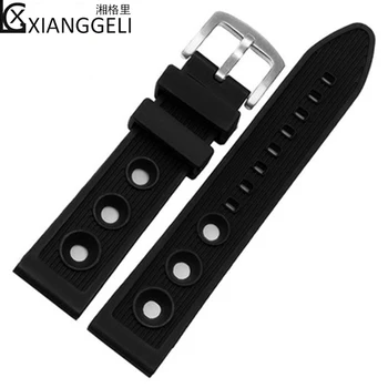 

Watch accessories Latest models silicone strap 22mm24mm black men's outdoor sports waterproof breathable comfort soft watch band