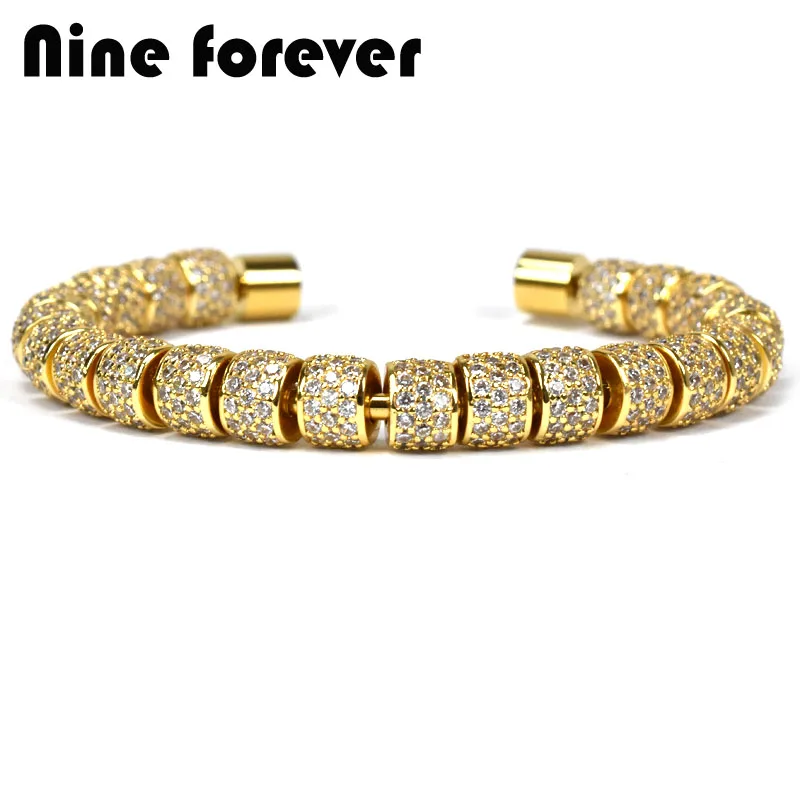 Женский браслет с бусинами Nine forever из нержавеющей стали|bracelets & bangles|bangles for womensteel
