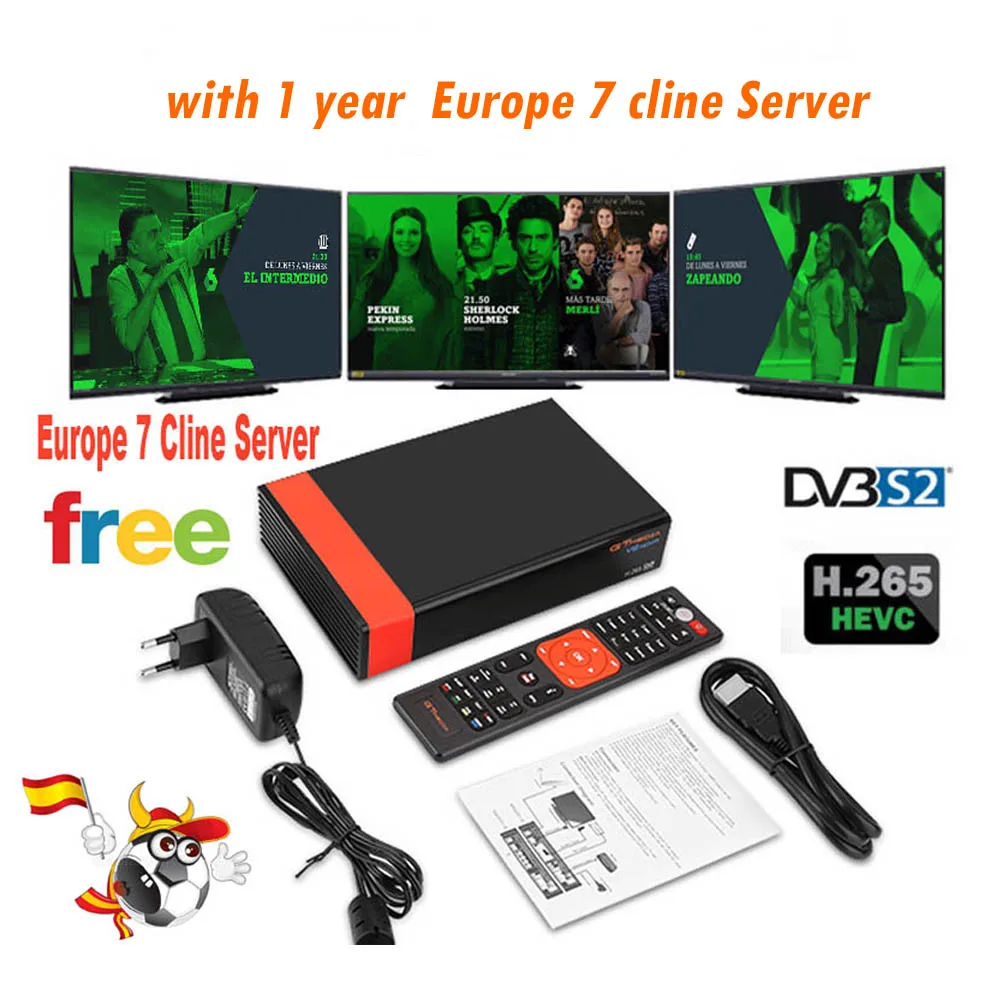 Full HD Gtmedia v8 nova DVB-S2 FTA спутниковый ресивер Freesat v8 с европейской Cline на 2 года поддержка H.265 встроенный WiFi - Цвет: Белый