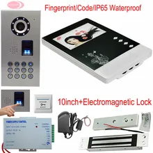 4.3 inch Color TFT LCD Wired Monitor Video Door Fingerprint/Code+Magnetic Door Lock Video Doorphone Outdoor Unit IP65 Waterproof