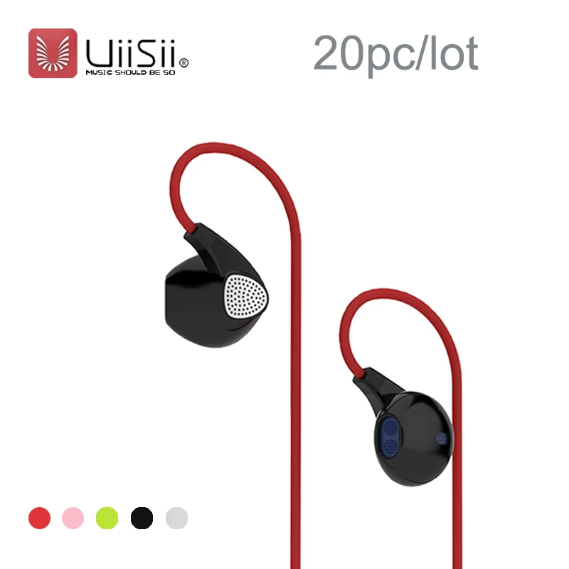 20 шт./лот UiiSii U1 спортивные наушники-вкладыши бас стерео наушники HiFi с микрофоном крюк для iPhone для samsung