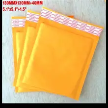 100 шт/партия 130 мм x 130 мм 5,1" x 5,12" крафтовый Конверт Конверты с пузырчатой плёнкой внутри сумки крафт-Пузырчатая Почта Почтовый экспресс-пакет