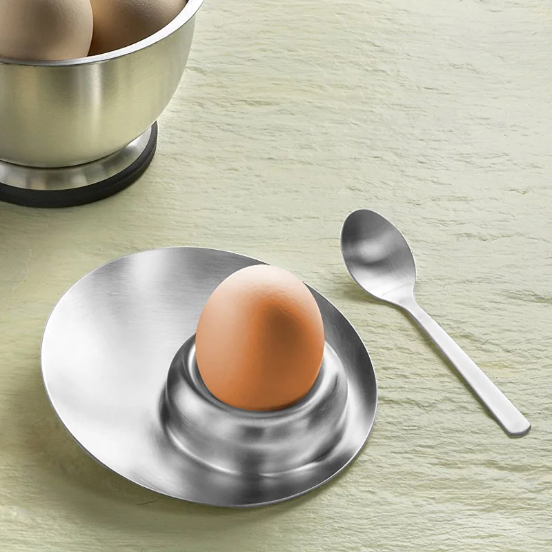 304 держатель для яиц из нержавеющей стали, набор яиц для массажа, чашка для яиц, тарелка для десерта, соуса, креативный инструмент для завтрака, есть ложка