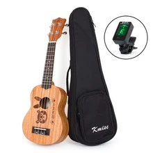 Kmise Soprano Ukulele Mahogany Ukelele Uke 21 inch 4 String Hawaiian Guitar 12 Fret with Gig Bag Tuner