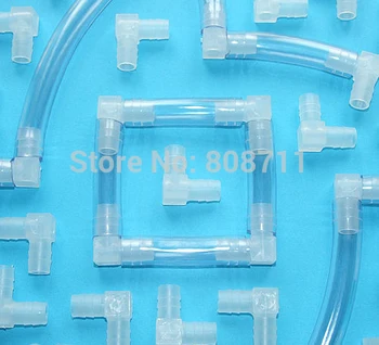 

200pcs/lot 8mm Plastic Barbed Connector, Elbow Tube Joiner, Hose Pipe Fitting, for Medical, Aquarium, Scientific use