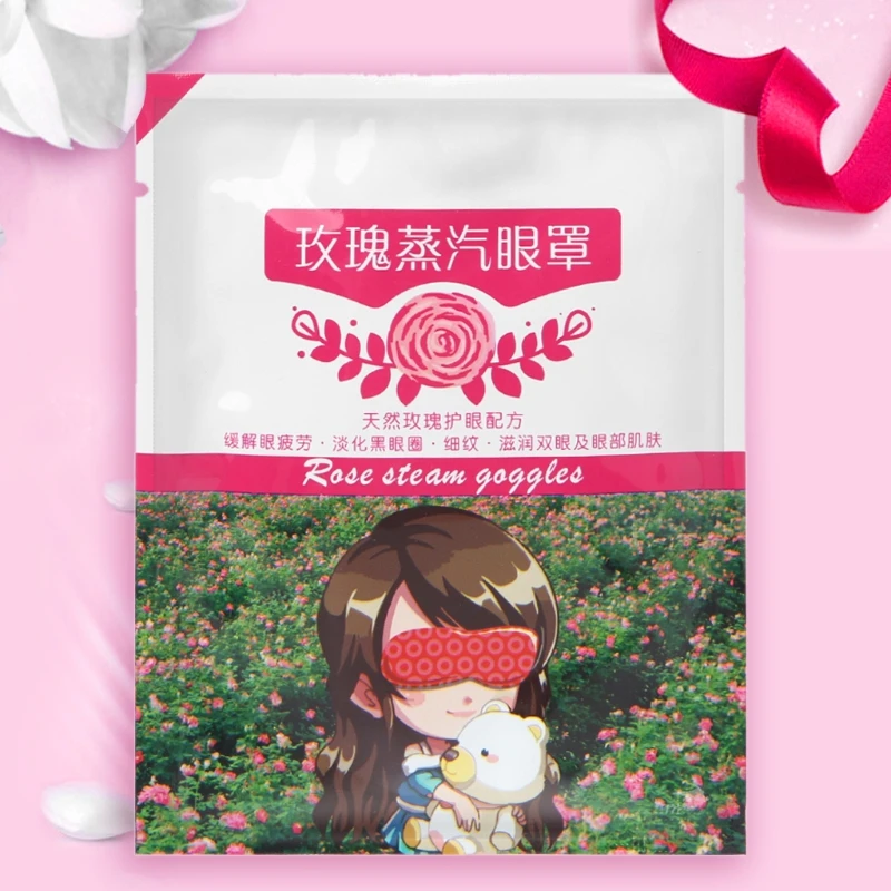 

1Pc Steam Warm Eye Mask Patch Rose Hot Soothing Disposable Pads Skin Care SPA