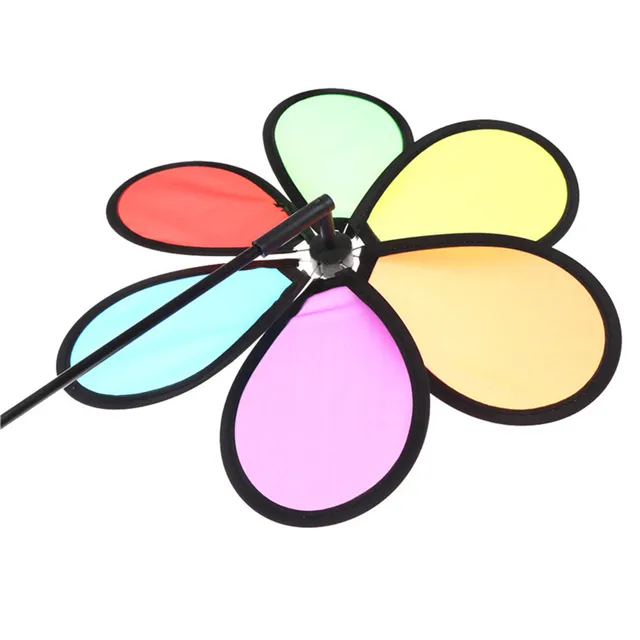 1pcs Classic Toys Colorful Rainbow Dazy Flower Spinner Wind Windmill Garden Yard Outdoor Decor Color Randomly 2