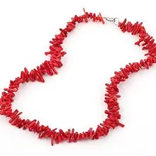 Красивое Ожерелье из красного коралла с застежкой-карабином длиной 46 см