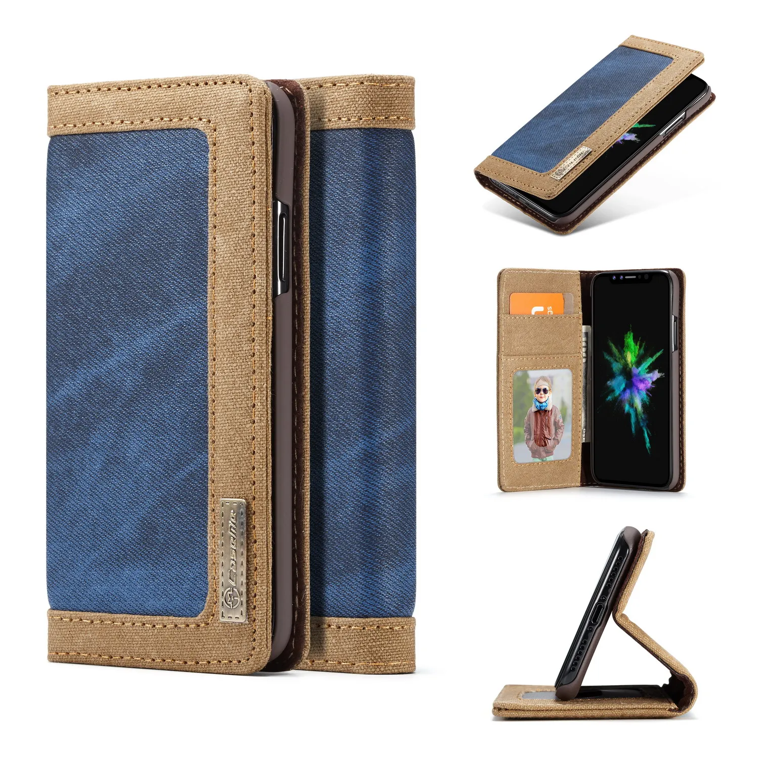 

Retro Cowboy Jean Case For iPhone X / XS Multi-functional Leather Flip Cover For iPhone X XS Max XR Phone Case